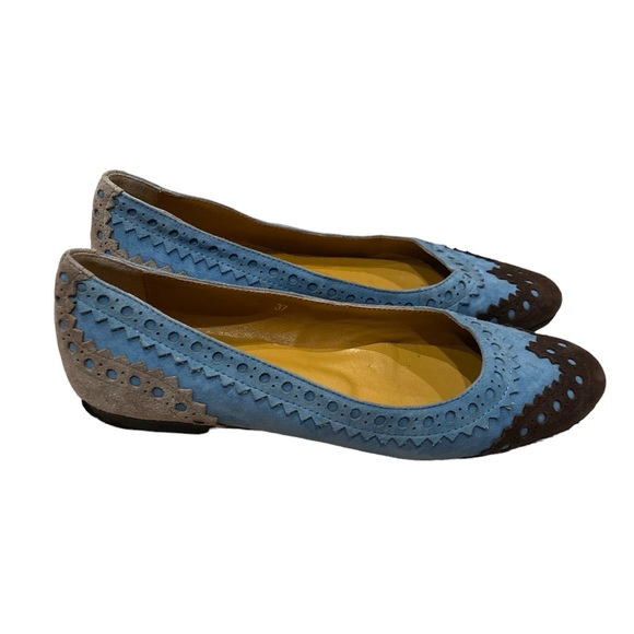 Hermes suede flats brown-light blue size 37 - Picture 1 of 6